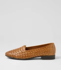 Women SUPERSOFT Comfort|Loafers-Padmas Brown Weave Leather Loafers