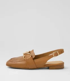 Women TOP END Flats-Pallies Dark Tan Leather Flat Shoes
