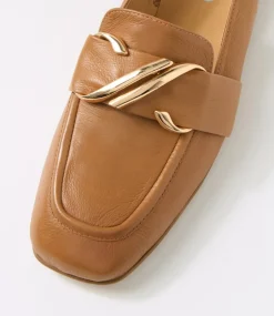 Women TOP END Flats-Pallies Dark Tan Leather Flat Shoes