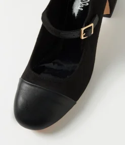 Women I LOVE BILLY Heels-Palloe Black Microsuede Heels