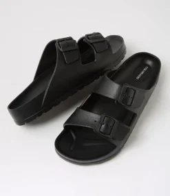 Women COLORADO Comfort|Flats-Palm S Black Eva Sandals