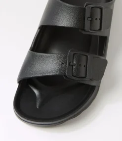 Women COLORADO Comfort|Flats-Palm S Black Eva Sandals