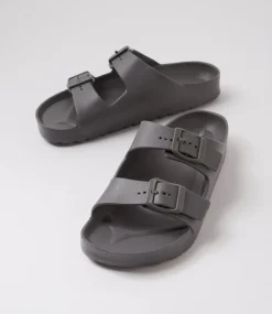 Women COLORADO Comfort|Flats-Palm S Gunmetal Eva Sandals