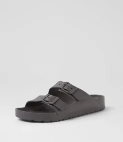 Women COLORADO Comfort|Flats-Palm S Gunmetal Eva Sandals