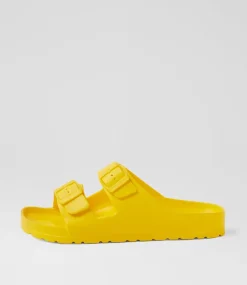 Women COLORADO Comfort|Flats-Palm S Yellow Eva Sandals