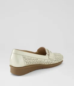 Women SUPERSOFT Comfort|Flats-Panie Platinum Leather Flat Shoes