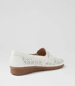 Women SUPERSOFT Comfort|Flats-Panie White Leather Flat Shoes
