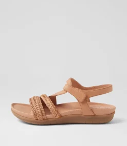 Women SUPERSOFT Comfort|Flats-Pansi Dark Tan Leather Sandals