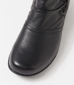 Women SUPERSOFT Boots|Comfort-Parisa Black Leather Ankle Boots