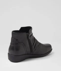 Women SUPERSOFT Boots|Comfort-Parisa Black Leather Ankle Boots