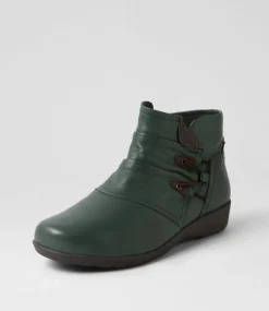 Women SUPERSOFT Boots|Comfort-Parisa Forest Brown Leather Ankle Boots