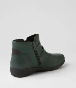 Women SUPERSOFT Boots|Comfort-Parisa Forest Brown Leather Ankle Boots