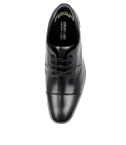 COLORADO Dress Shoes-Paul Black Leather Flat Shoes