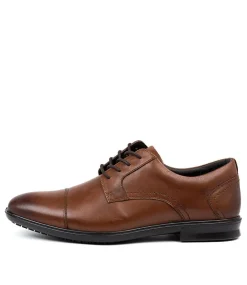 COLORADO Dress Shoes-Paul Dark Tan Leather Flat Shoes