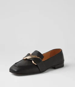 Women TOP END Flats|Loafers-Paydie Black Leather Loafers