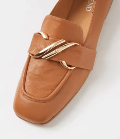 Women TOP END Flats|Loafers-Paydie Dark Tan Leather Loafers