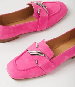Women TOP END Flats|Loafers-Paydie Lipstick Suede Loafers