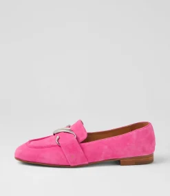 Women TOP END Flats|Loafers-Paydie Lipstick Suede Loafers