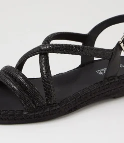 Women SUPERSOFT Comfort|Flats-Peacest Black Leather Sandals