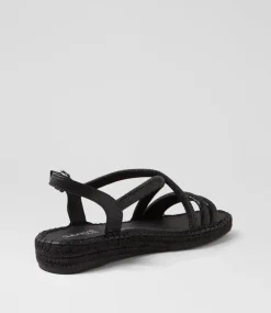 Women SUPERSOFT Comfort|Flats-Peacest Black Leather Sandals
