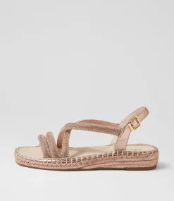 Women SUPERSOFT Comfort|Flats-Peacest Rose Gold Leather Sandals