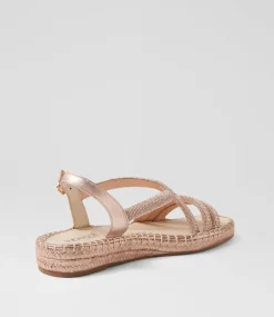 Women SUPERSOFT Comfort|Flats-Peacest Rose Gold Leather Sandals