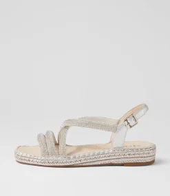 Women SUPERSOFT Comfort|Flats-Peacest Silver Leather Sandals