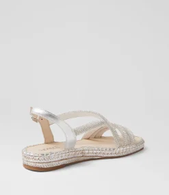 Women SUPERSOFT Comfort|Flats-Peacest Silver Leather Sandals