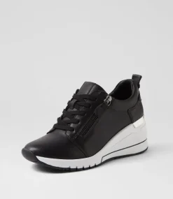 Women SUPERSOFT Comfort|Sneakers-Peaggae Black Leather Sneakers