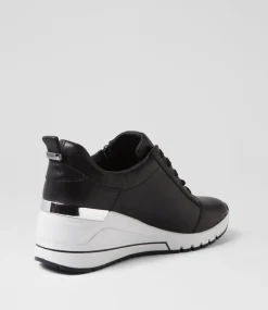 Women SUPERSOFT Comfort|Sneakers-Peaggae Black Leather Sneakers