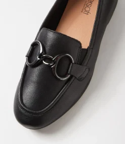 Women SUPERSOFT Comfort|Loafers-Pearli Black Leather Loafers