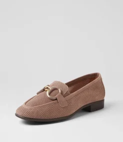 Women SUPERSOFT Flats|Comfort-Pearlis Taupe Nubuck Flat Shoes