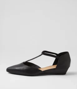 Women DIANA FERRARI Flats-Pepps Black Leather Flat Shoes