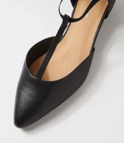 Women DIANA FERRARI Flats-Pepps Black Leather Flat Shoes