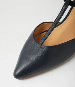 Women DIANA FERRARI Flats-Pepps Navy Natural Heel Leather Flat Shoes