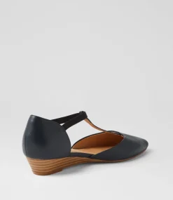 Women DIANA FERRARI Flats-Pepps Navy Natural Heel Leather Flat Shoes