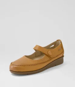 Women SUPERSOFT Comfort|Mary Janes-Peregrine New Tan Leather Flat Shoes