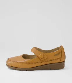 Women SUPERSOFT Comfort|Mary Janes-Peregrine New Tan Leather Flat Shoes