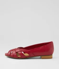 Women SUPERSOFT Comfort|Flats-Petise Dark Red Leather Ballet Flats