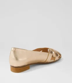 Women SUPERSOFT Comfort|Flats-Petise Rose Gold Crack Leather Ballet Flats