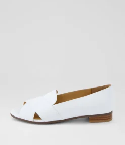 Women SUPERSOFT Flats-Petunia White Leather Flat Shoes