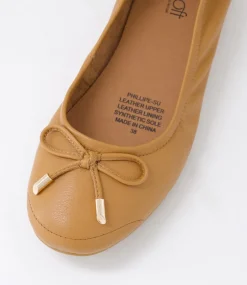 Women SUPERSOFT Comfort|Flats-Phillipe Dark Tan Leather Flat Shoes