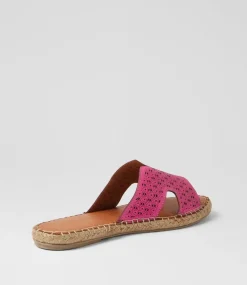 Women DIANA FERRARI Slides|Flats-Piksy Fuschia Leather Slides