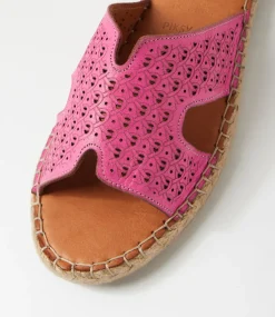 Women DIANA FERRARI Slides|Flats-Piksy Fuschia Leather Slides