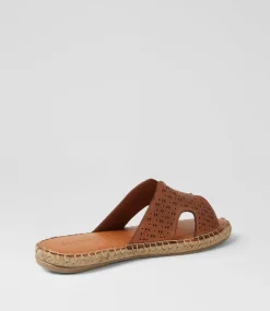 Women DIANA FERRARI Sandals|Slides-Piksy Tan Leather Slides