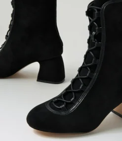 Women I LOVE BILLY Boots|Heels-Pimmie Black Microsuede Heels