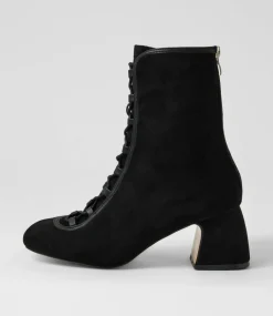 Women I LOVE BILLY Boots|Heels-Pimmie Black Microsuede Heels