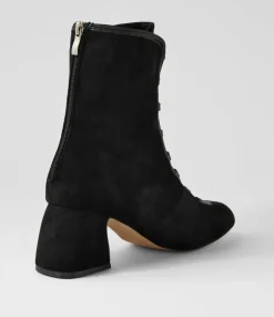 Women I LOVE BILLY Boots|Heels-Pimmie Black Microsuede Heels