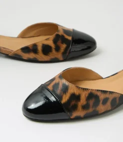 Women DIANA FERRARI Flats-Pitricia Black Leopard Patent Leather Flat Shoes