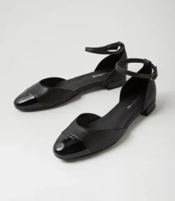 Women DIANA FERRARI Flats-Pitricia Black Patent Leather Flat Shoes